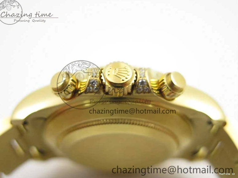 0109 Daytona 116589RBOW YG Rainbow Crystal BLF Best Edition Black Dial on YG Bracelet A SmoothTexture 3175